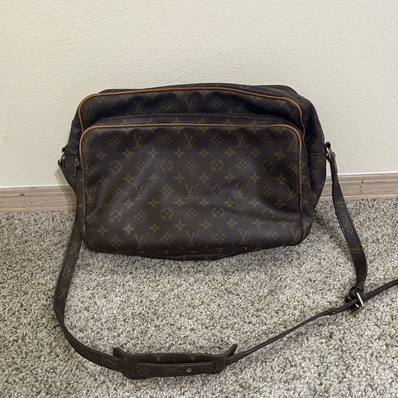 Louis Vuitton Handbags - Vintage Louis Vuitton Brown Messenger Bag Monogram Design Coated Canvas Leather